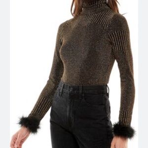 NWT Wayf Metallic Bodysuit Size L